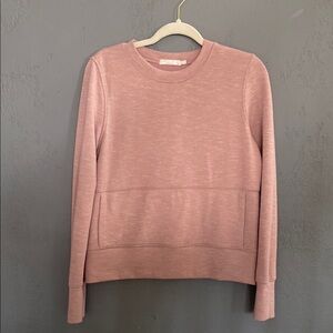 Prana Pink Crewneck Kangaroo Pocket Sweatshirt